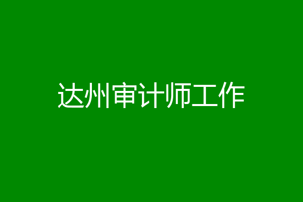 达州审计师工作
