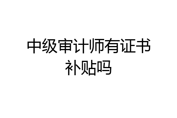 中级审计师有证书补贴吗