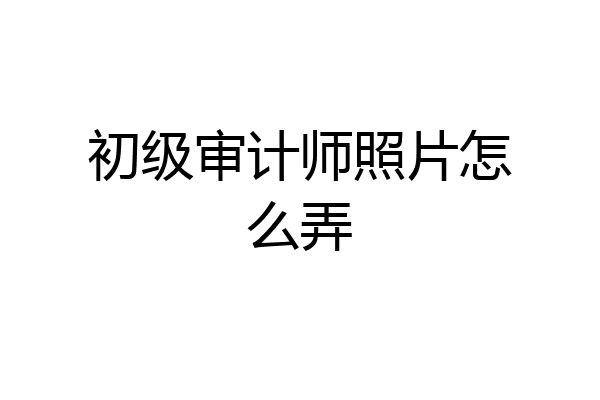 初级审计师照片怎么弄