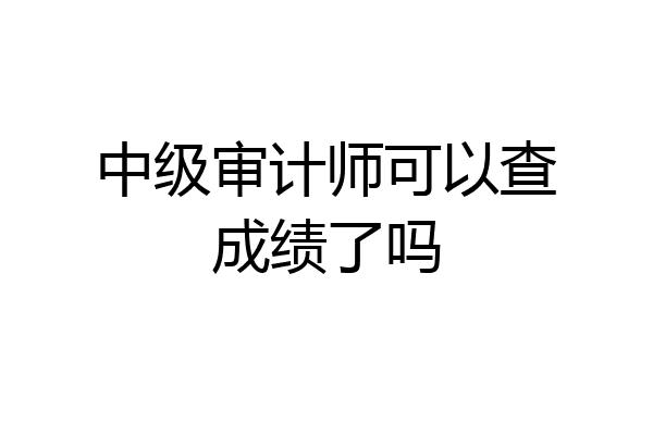 中级审计师可以查成绩了吗