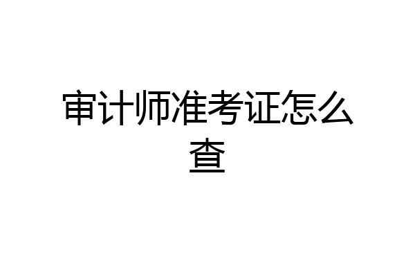 审计师准考证怎么查