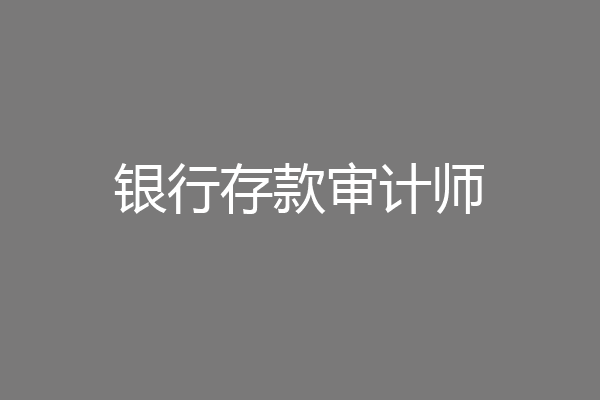 银行存款审计师