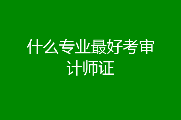 什么专业最好考审计师证