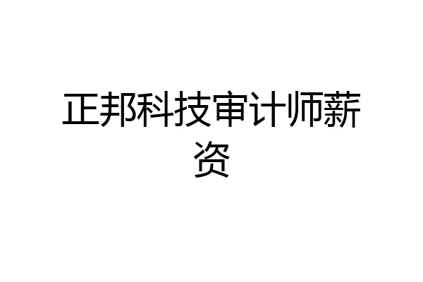 正邦科技审计师薪资