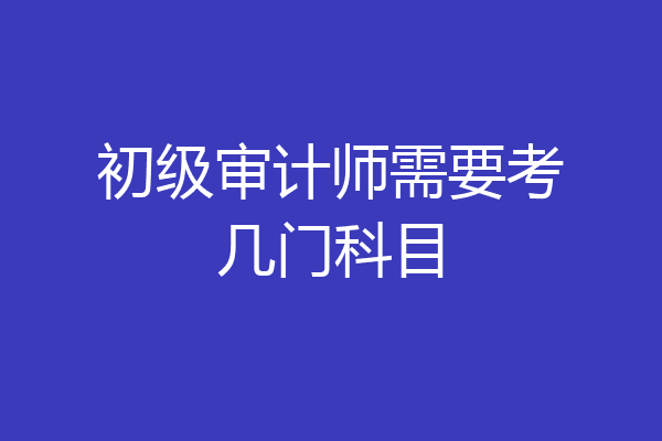 初级审计师需要考几门科目