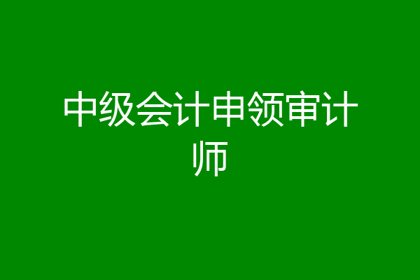 中级会计申领审计师