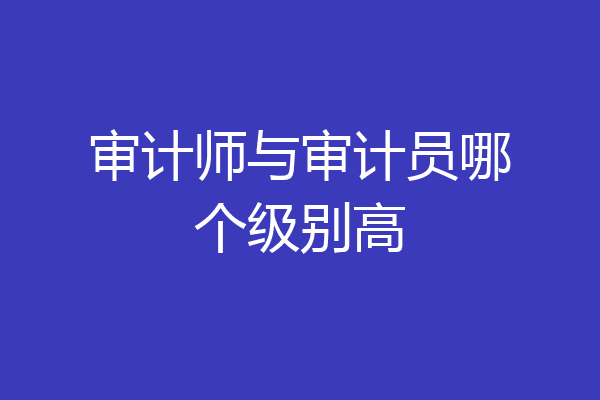审计师与审计员哪个级别高