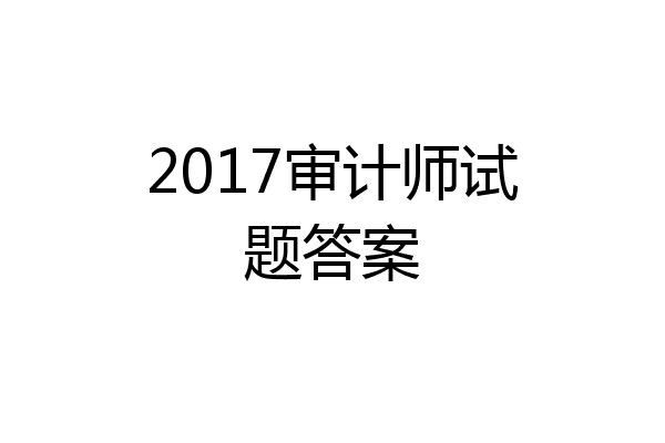 2017审计师试题答案