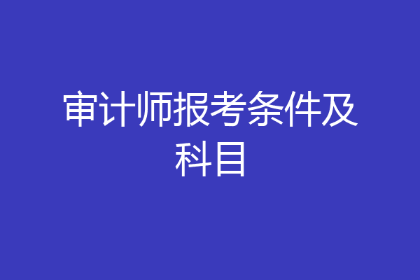 审计师报考条件及科目