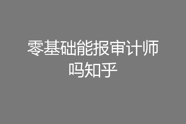 零基础能报审计师吗知乎