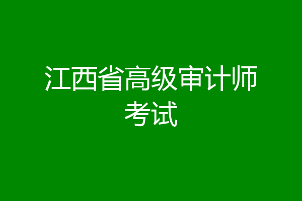 江西省高级审计师考试