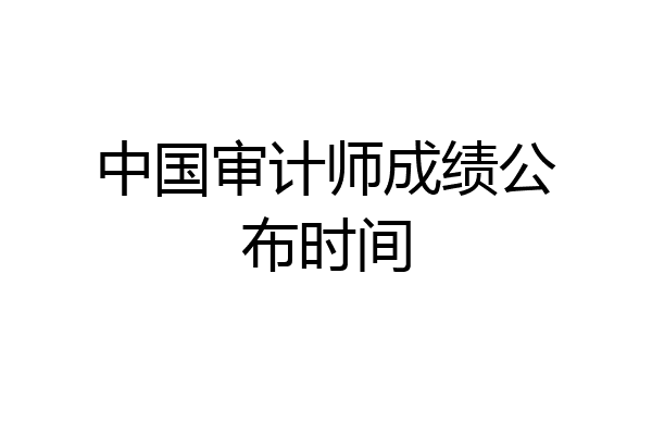 中国审计师成绩公布时间