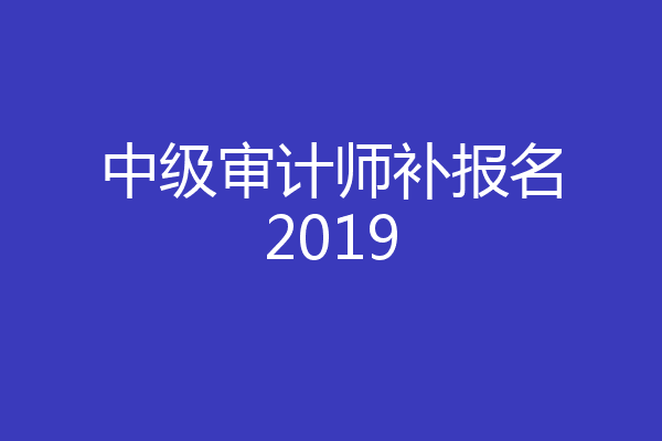 中级审计师补报名2019