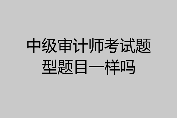 中级审计师考试题型题目一样吗