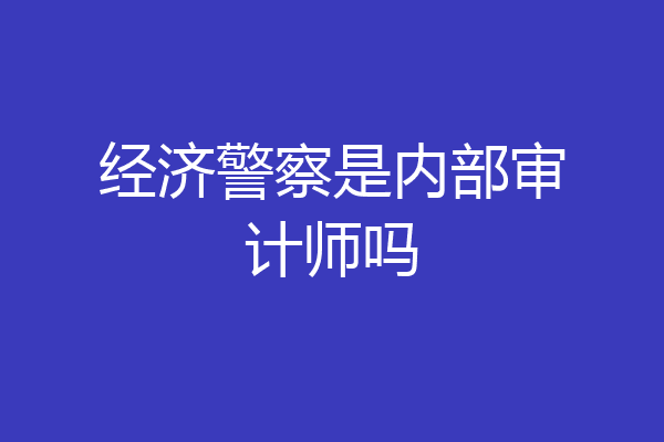 经济警察是内部审计师吗