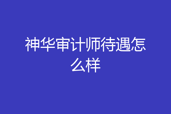 神华审计师待遇怎么样