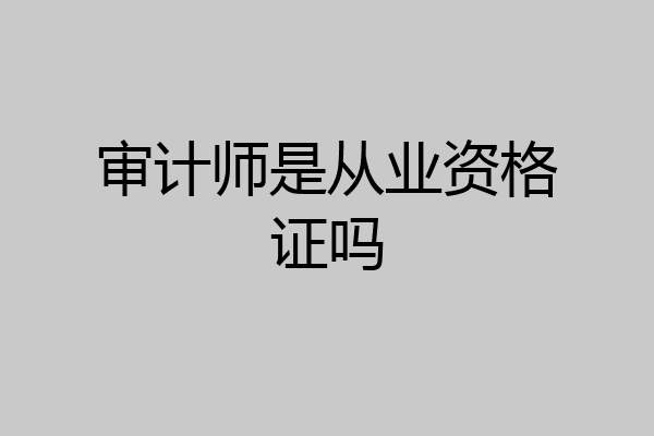 审计师是从业资格证吗