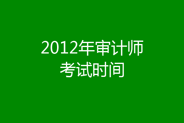 2012年审计师考试时间