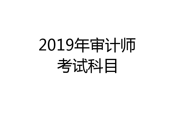 2019年审计师考试科目