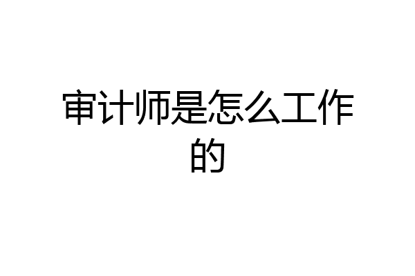审计师是怎么工作的