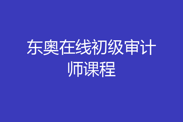 东奥在线初级审计师课程
