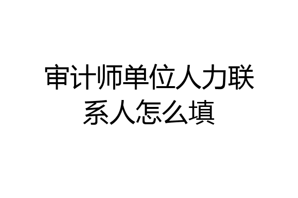 审计师单位人力联系人怎么填