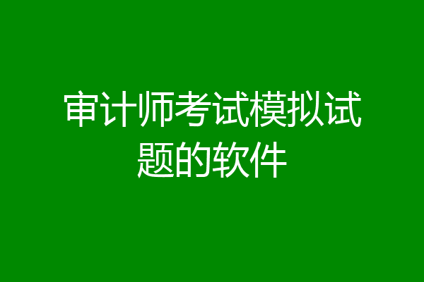 审计师考试模拟试题的软件