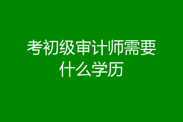 考初级审计师需要什么学历
