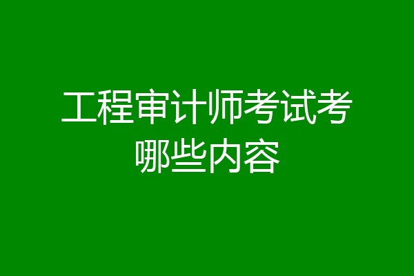 工程审计师考试考哪些内容