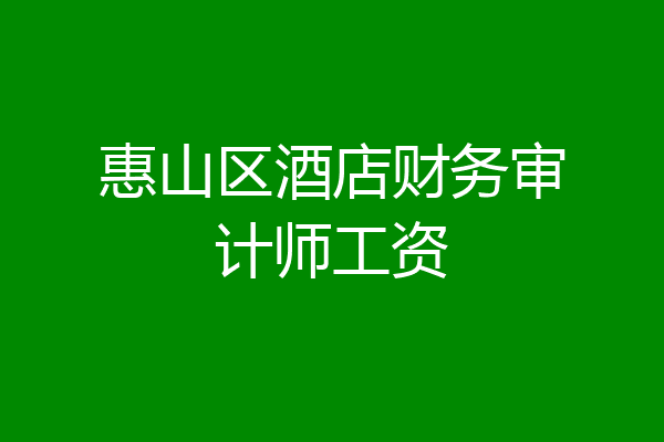 惠山区酒店财务审计师工资