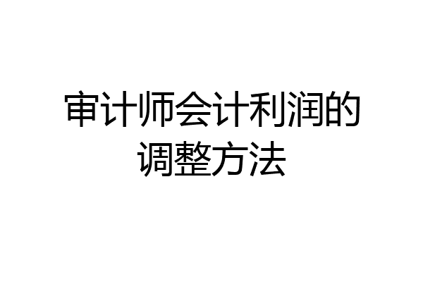 审计师会计利润的调整方法