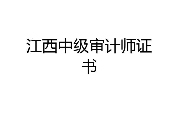 江西中级审计师证书