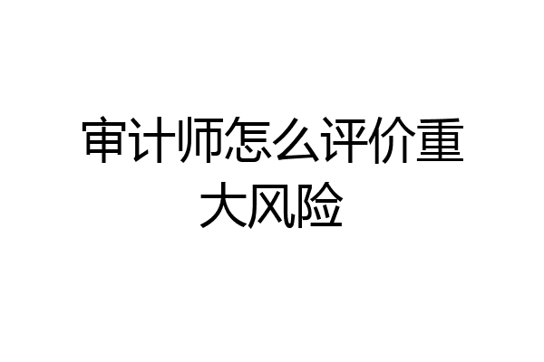 审计师怎么评价重大风险
