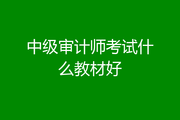 中级审计师考试什么教材好