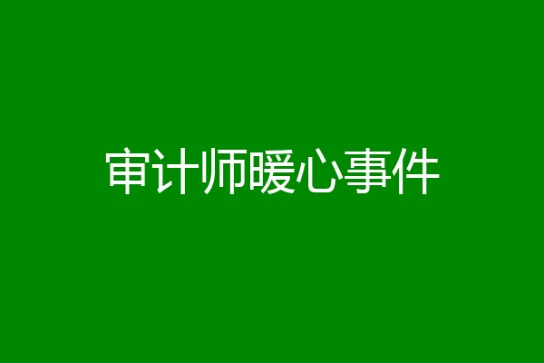 审计师暖心事件