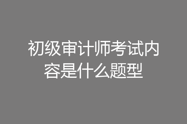 初级审计师考试内容是什么题型