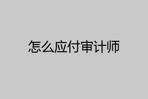 怎么应付审计师