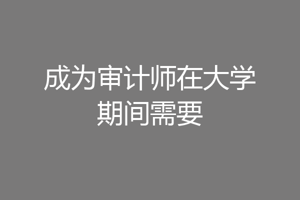 成为审计师在大学期间需要