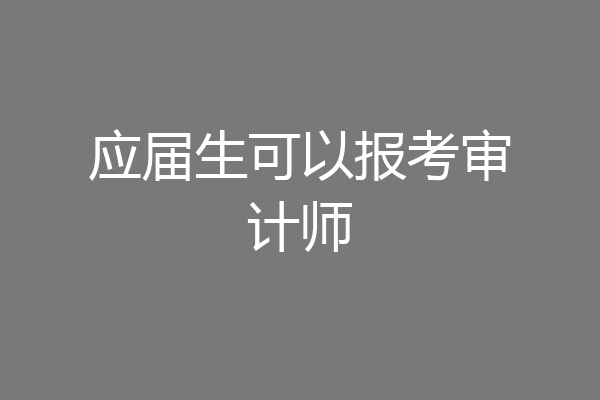 应届生可以报考审计师