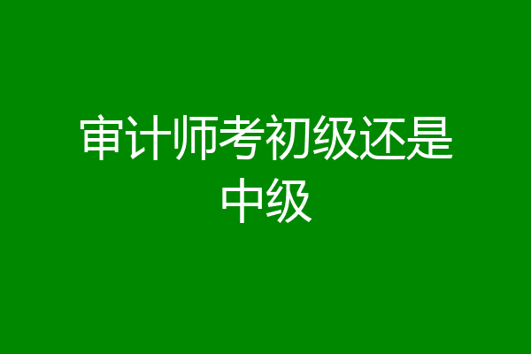 审计师考初级还是中级