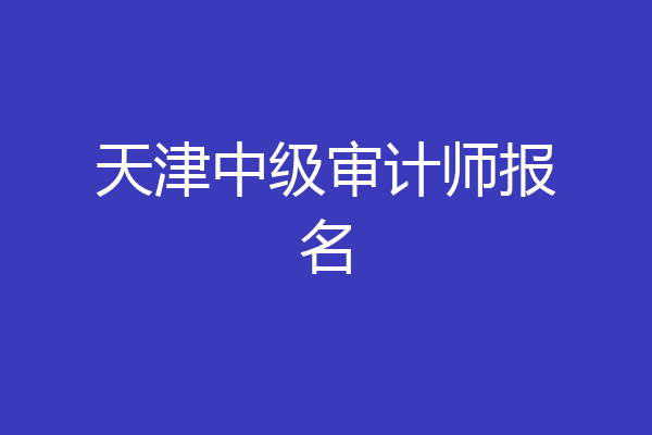 天津中级审计师报名