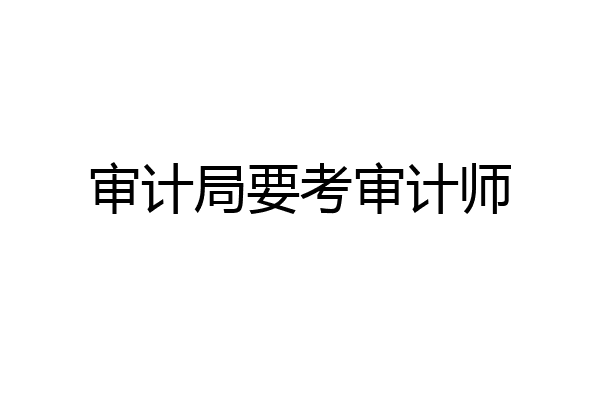 审计局要考审计师