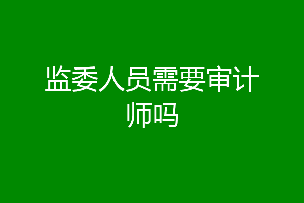 监委人员需要审计师吗