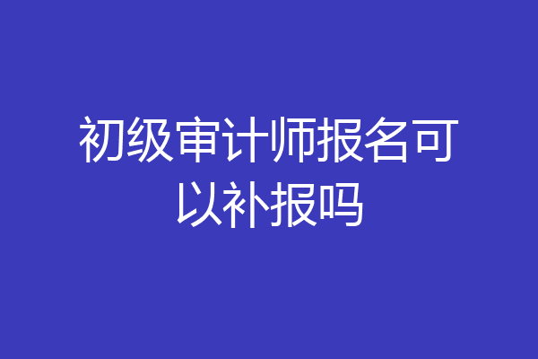 初级审计师报名可以补报吗