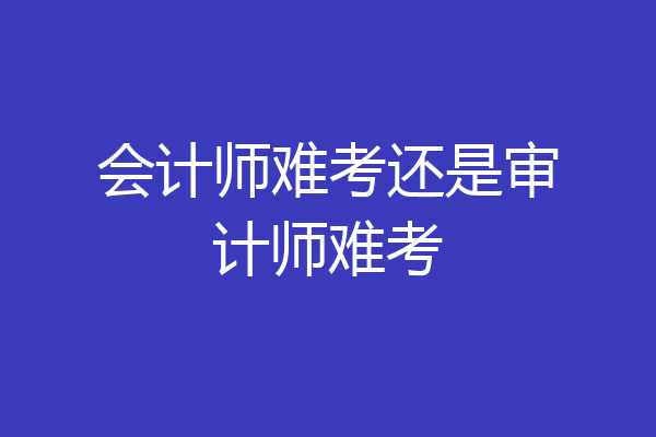 会计师难考还是审计师难考