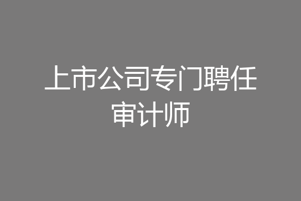 上市公司专门聘任审计师