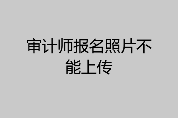 审计师报名照片不能上传