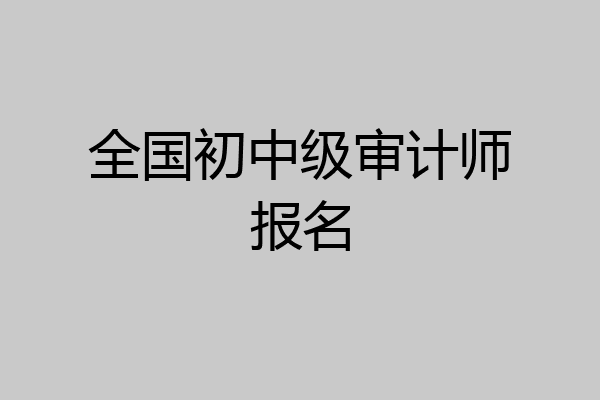 全国初中级审计师报名