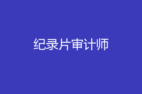 纪录片审计师