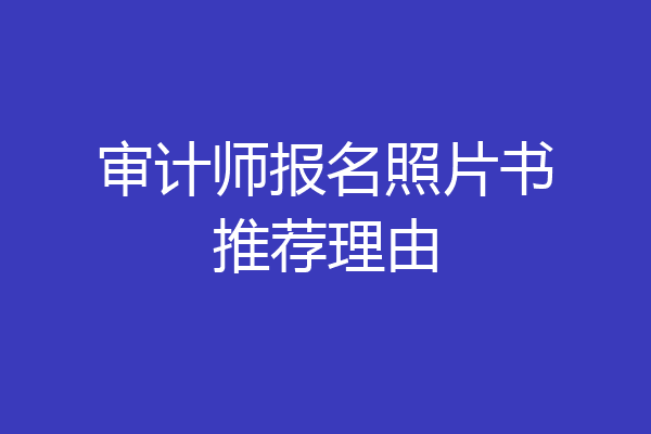 审计师报名照片书推荐理由